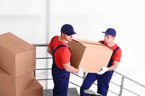 Residential relocation scene in a busy North London neighbourhood