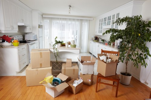 Professional movers handling furniture during a Finsbury Park house removal