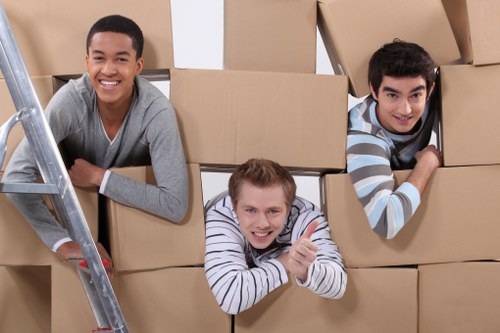 Local Finsbury Park moving team carrying boxes and furniture with professionalism