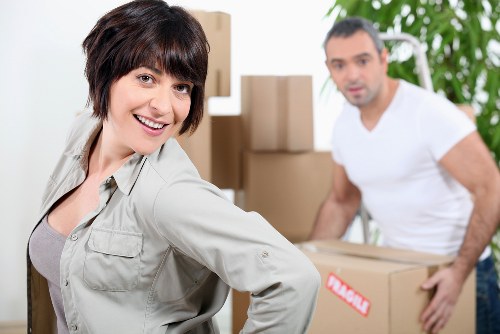 Packed boxes and household items ready for a domestic move in North London