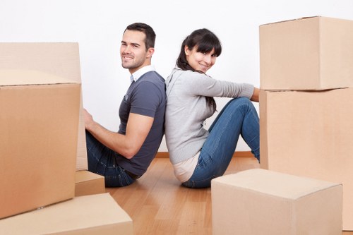Office boxes and equipment arranged for a smooth commercial move