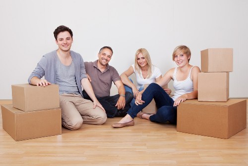 Professional moving team working in a Finsbury Park street