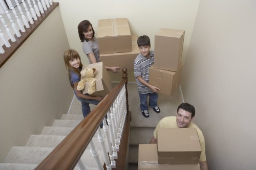 Office relocation materials prepared for transport in Finsbury Park